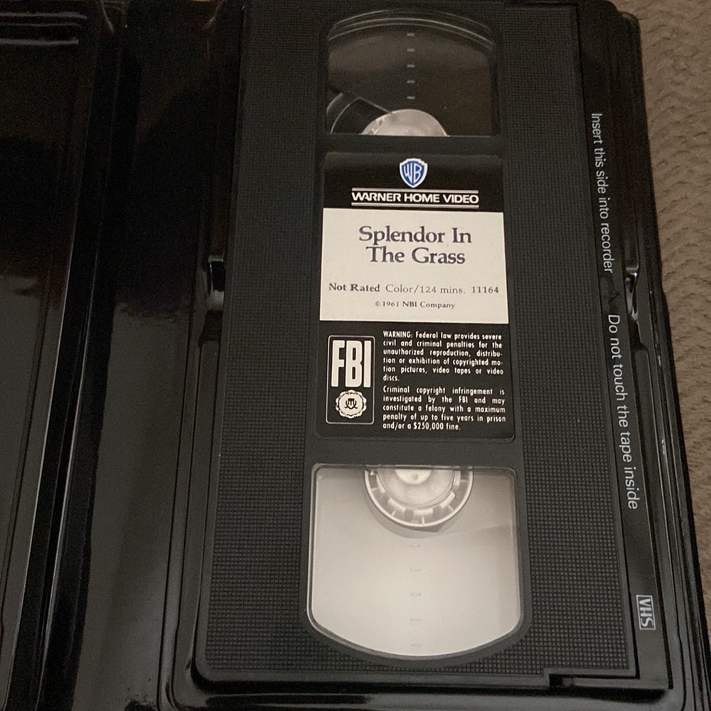 VHS Splender in the Grass VHS Tape in Clam Shell Case. Starring Natalie Wood - Picture 5 of 5